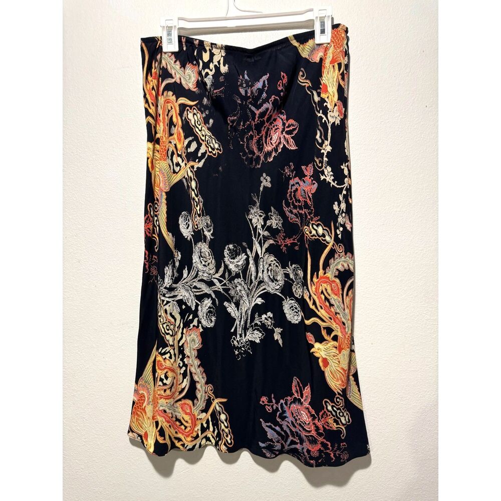VTG Y2K Toto n Ko skirt made in USA grunge dark floral rayon whimsy goth women L